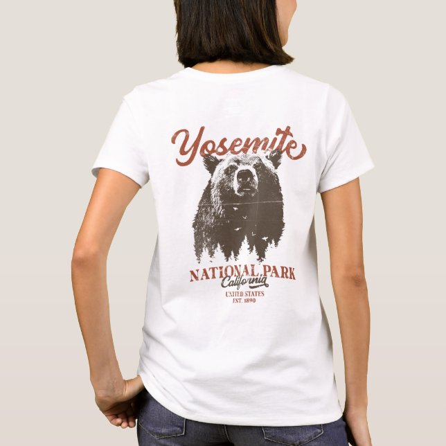 Camiseta Parque Nacional do Yosemite Grizzly Bear Californi (Verso)