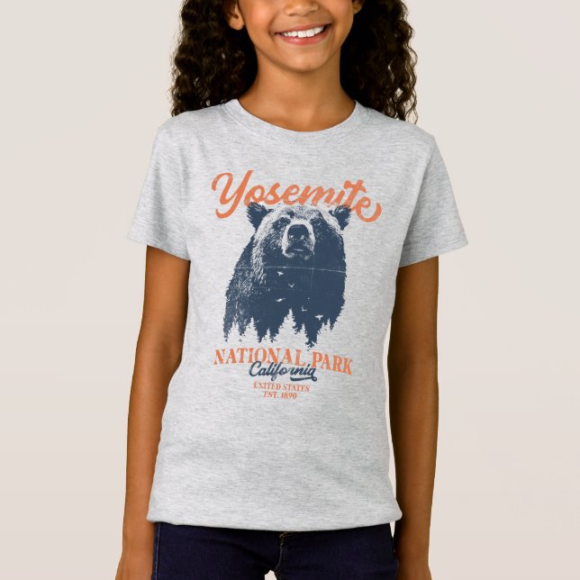 Camiseta Parque Nacional do Yosemite Grizzly Bear Californi (Frente)