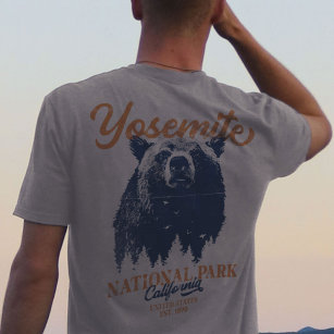 Camiseta Parque Nacional do Yosemite Grizzly Bear Californi