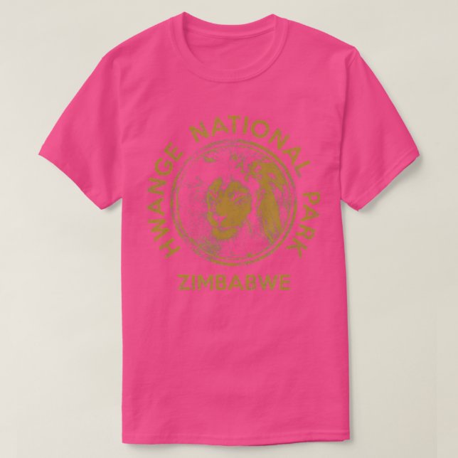 Camiseta Parque Nacional do Zimbabwe Lion Hwange Afafricano (Frente do Design)
