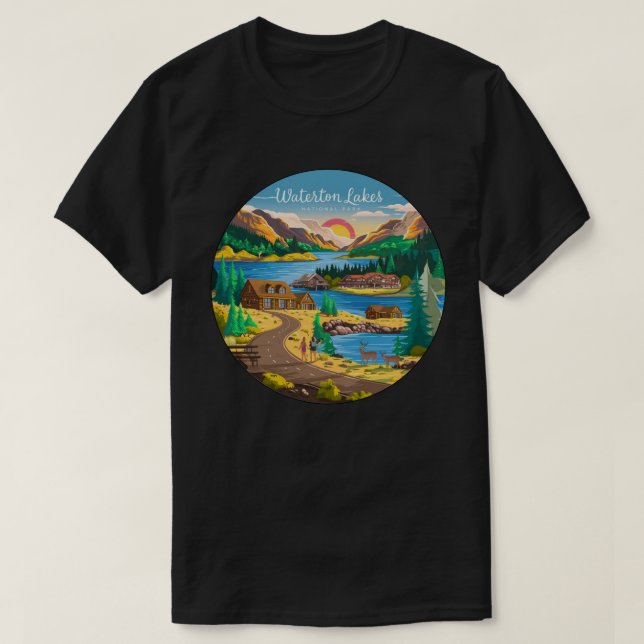Camiseta Parque Nacional dos Lagos Waterton (Frente do Design)