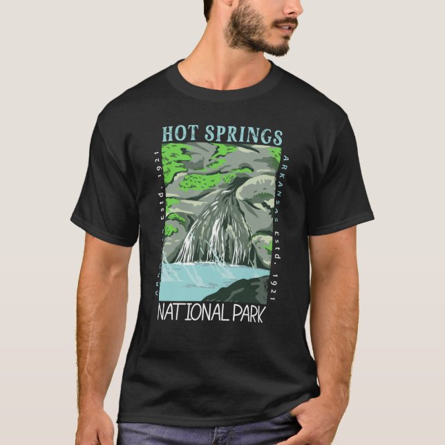 Camiseta Parque Nacional dos Primaveras Quentes, Arkansas,  (Frente)