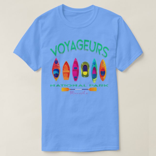 Camiseta Parque Nacional dos Voyageurs Minnesota Kayaking S (Frente do Design)