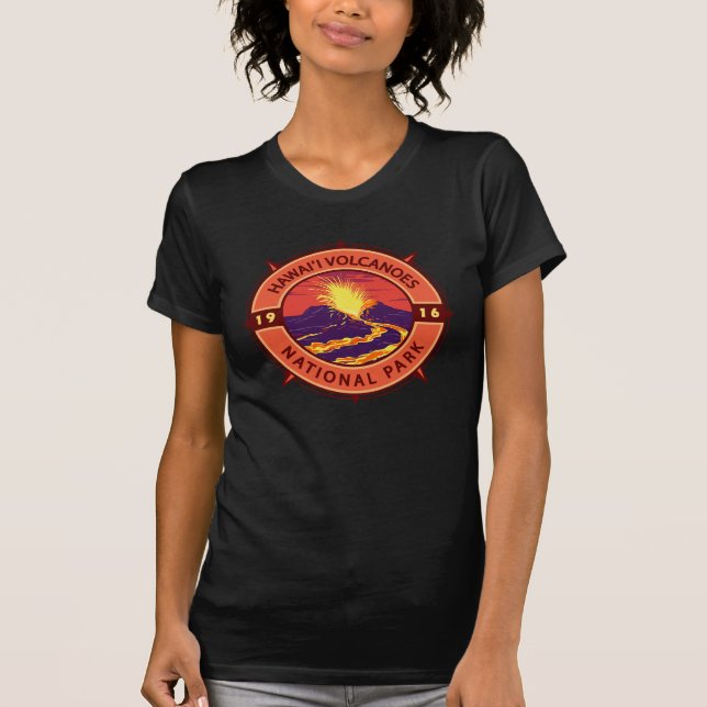 Camiseta Parque Nacional dos Vulcões do Havaí - Compass Ret (Frente)