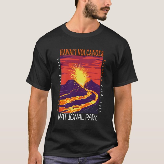 Camiseta Parque Nacional dos Vulcões do Havaí Kilauea Volca (Frente)