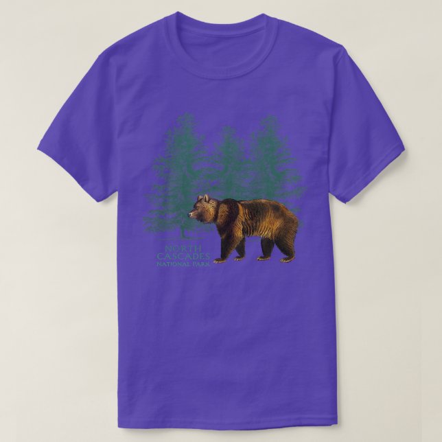 Camiseta Parque Nacional em Cascata do Norte Árvores de Urs (Frente do Design)