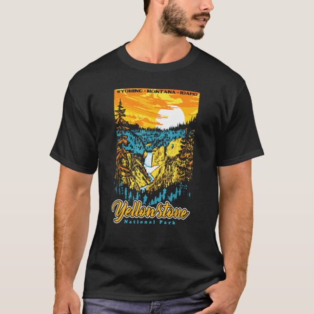Camiseta Parque Nacional Est 1890 Moun, Retro Yosemite (Frente)
