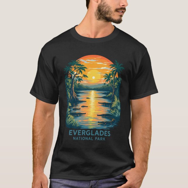 Camiseta Parque Nacional Everglades - Sunset com Alligadore (Frente)