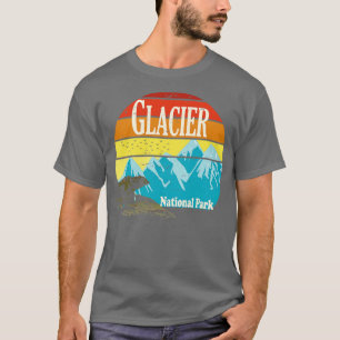 Camiseta Parque Nacional Glaciar com Montanhas e Barragem d