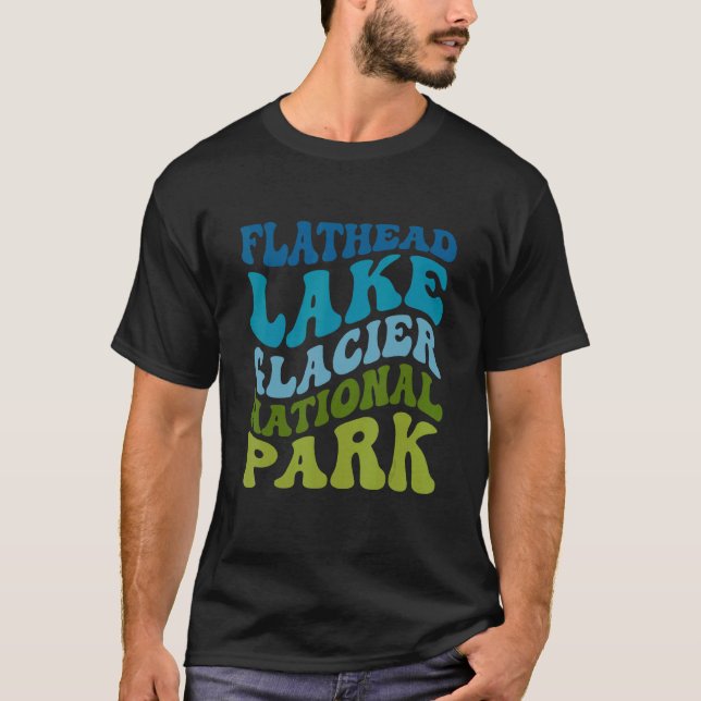 Camiseta Parque Nacional Glaciar Flathead Lake Fish Boatin (Frente)