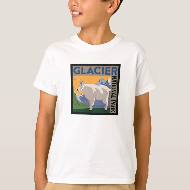 Camiseta Parque Nacional Glacier | Caprinos (Frente)