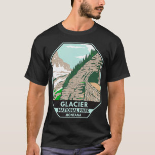 Camiseta Parque Nacional Glacier indo para a Sun Road Monta
