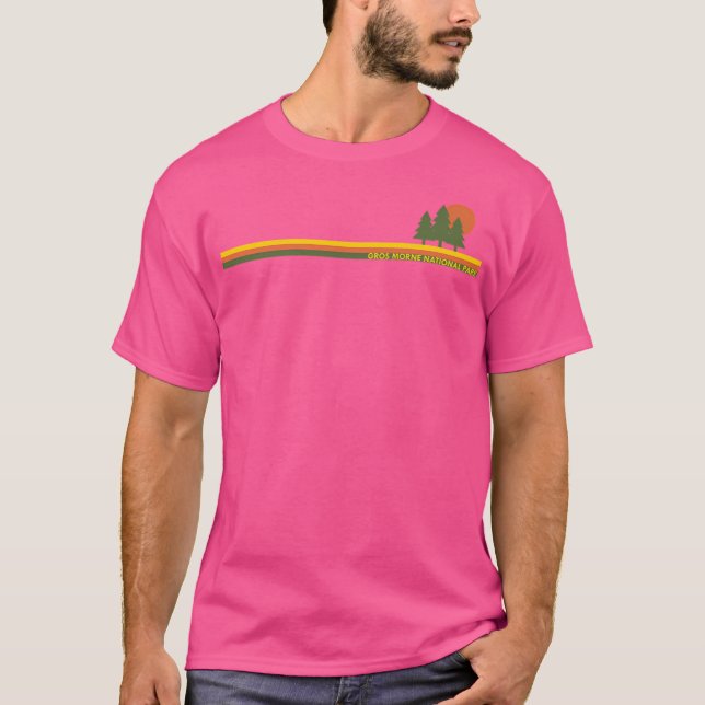 Camiseta Parque Nacional Gros Morne Pine Trees Sun (Frente)