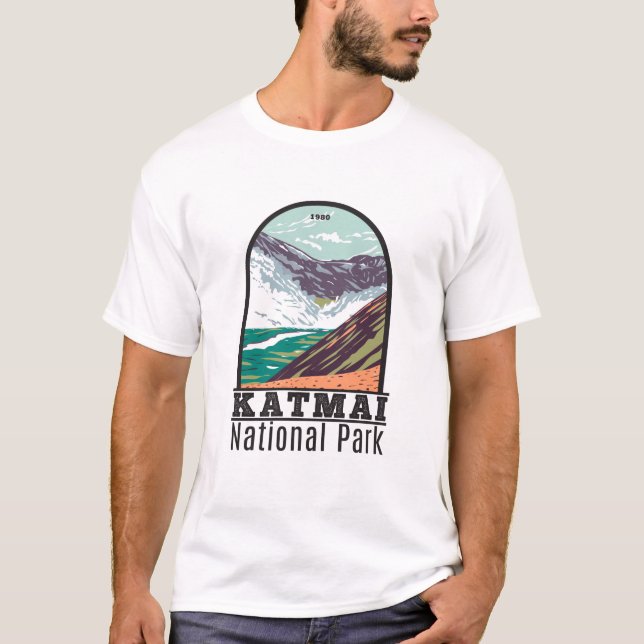 Camiseta Parque Nacional Katmai - 10 000 Fumos Vintage (Frente)
