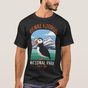 Camiseta Parque Nacional Kenai Fjords US Puffin Bird Alaska