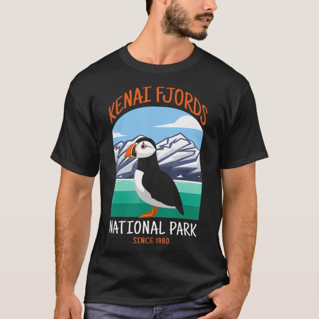 Camiseta Parque Nacional Kenai Fjords US Puffin Bird Alaska (Frente)