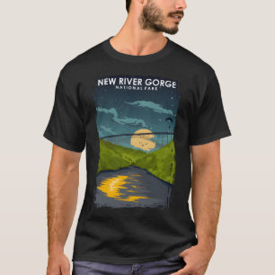 Camiseta Parque Nacional New River Gorge na Noite de Vintag