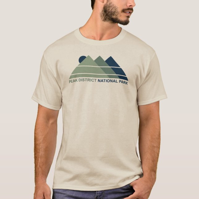 Camiseta Parque Nacional Peak District Montanha Sol (Frente)