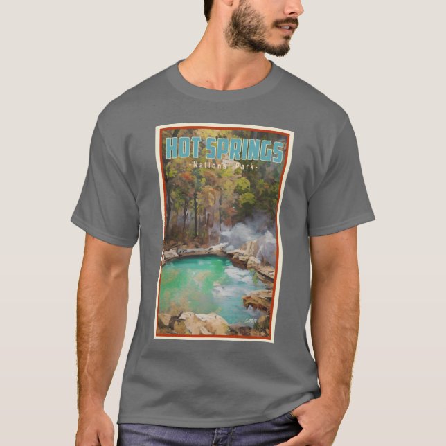 Camiseta Parque Nacional Quente do Arkansas Viagem Hot Prim (Frente)