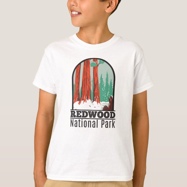 Camiseta Parque Nacional Redwood Na Vintage De Inverno Na C (Frente)