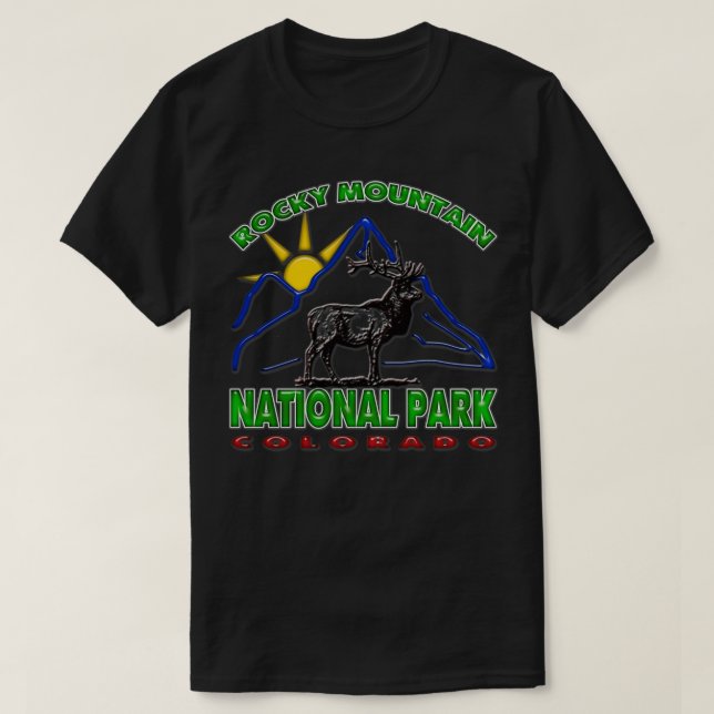 Camiseta Parque Nacional Rocky Mountain 1 (Frente do Design)