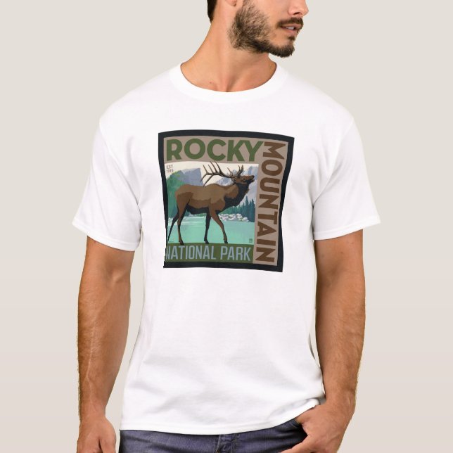 Camiseta Parque Nacional Rocky Mountain | Elk (Frente)