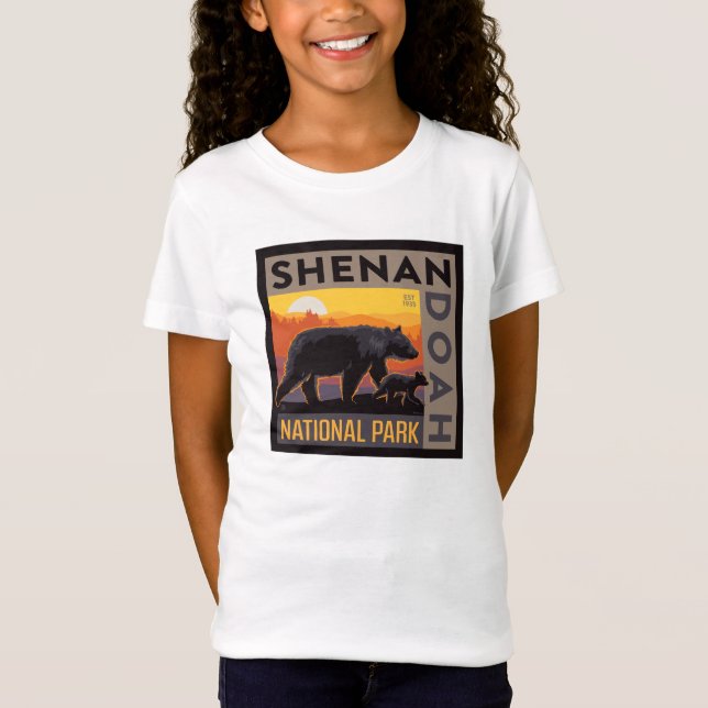 Camiseta Parque Nacional Shenandoah | Urso mamário e Cubos (Frente)