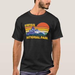 Camiseta Parque Nacional Suíço Alpes Souvenir Engadin Retro