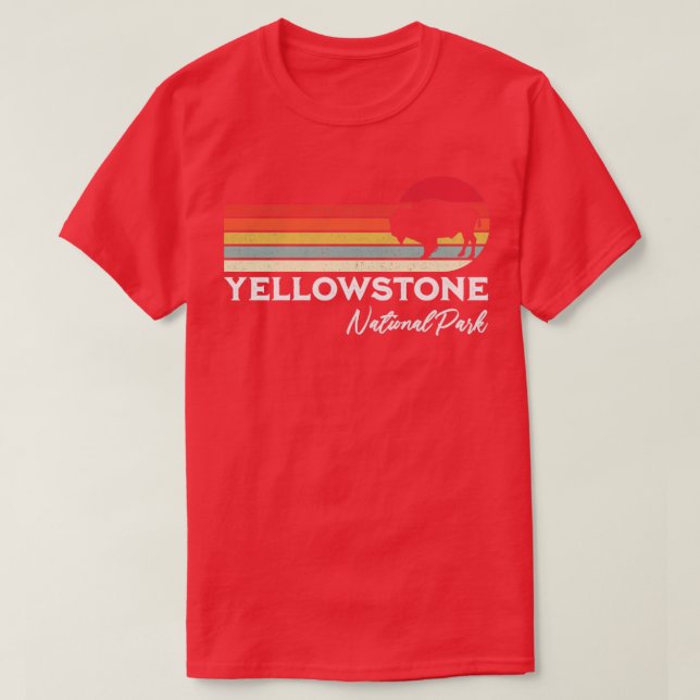 Camiseta Parque Nacional Vintage Bison Buffalo (Frente do Design)