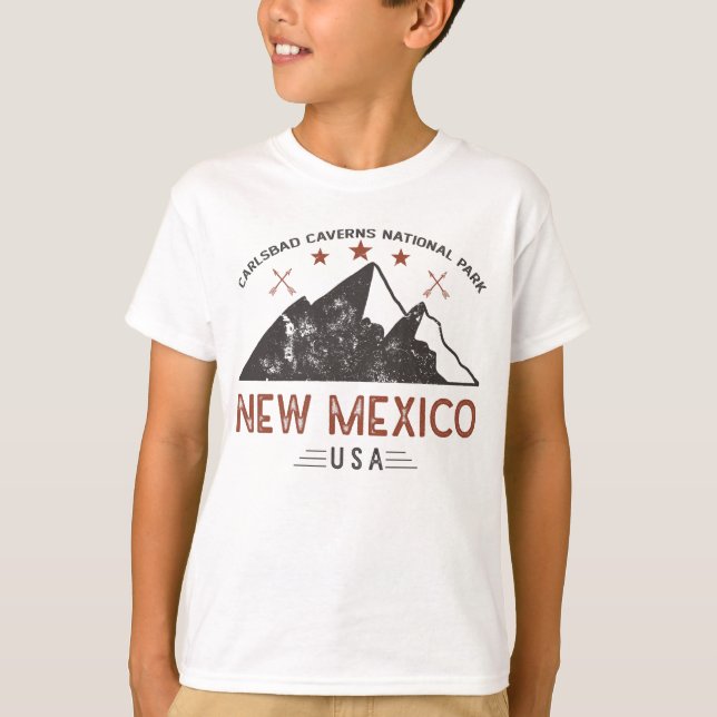 Camiseta Parque Nacional Vintage Carlsbad Caverns Novo Méxi (Frente)