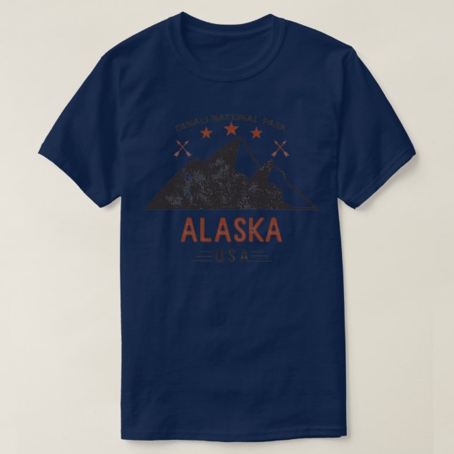 Camiseta Parque Nacional Vintage Denali (Frente do Design)