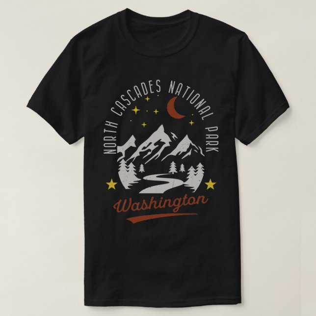 Camiseta Parque Nacional Vintage North Cascades, Washington (Frente do Design)