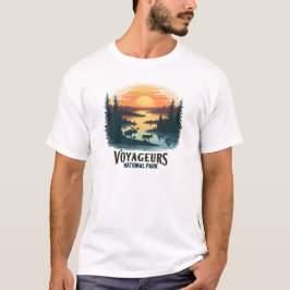 Camiseta Parque Nacional Voyageurs Retro Sunset Moose