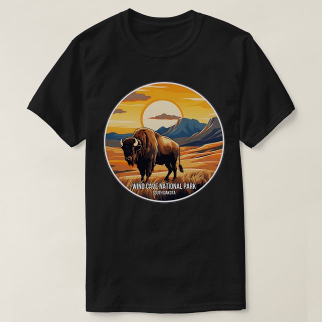Camiseta Parque Nacional Wind Cave South Dakota (Frente do Design)