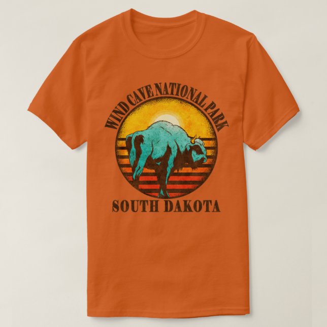 Camiseta Parque Nacional Wind Cave South Dakota Hiking Back (Frente do Design)