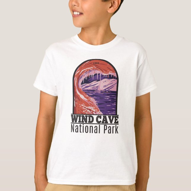 Camiseta Parque Nacional Wind Cave South Dakota Vintage (Frente)