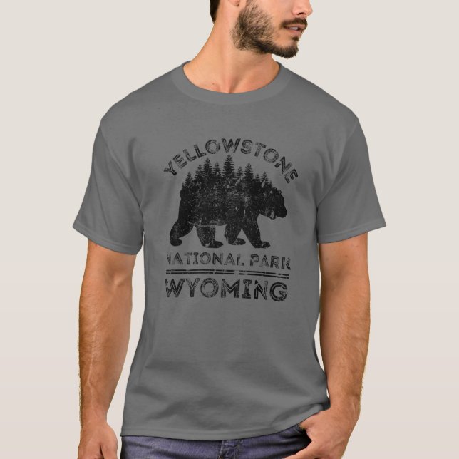 Camiseta Parque Nacional Wyoming Bear Nature Hiki (Frente)