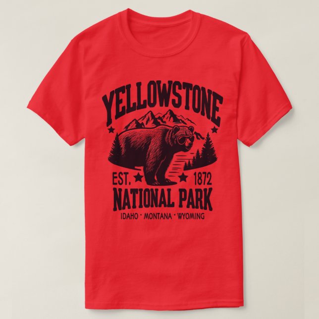 Camiseta Parque Nacional Yellowstone A Eterno Wilderness Ha (Frente do Design)