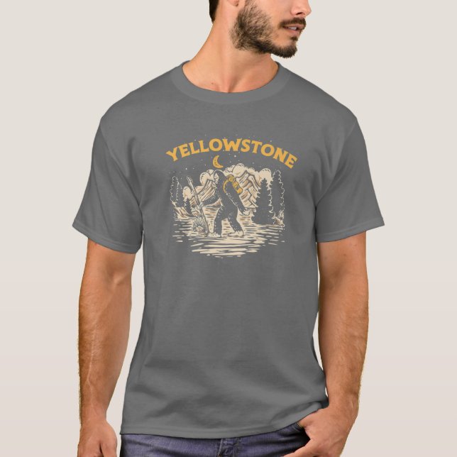 Camiseta Parque Nacional Yellowstone Andando Montanhas de P (Frente)