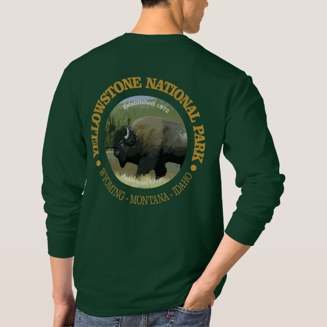 Camiseta Parque Nacional Yellowstone (bison) (Verso)