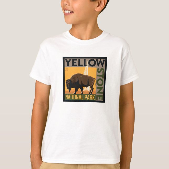 Camiseta Parque Nacional Yellowstone | Buffalo (Frente)