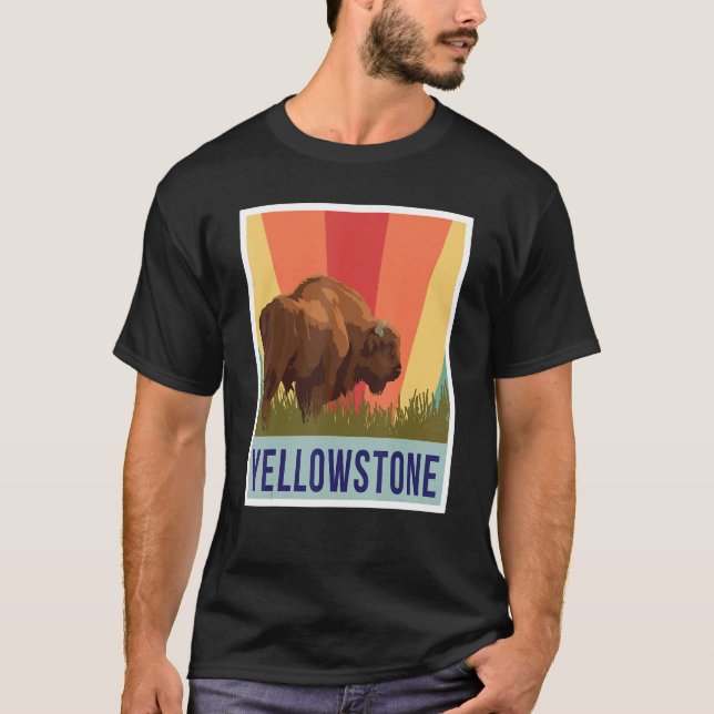 Camiseta Parque Nacional Yellowstone Buffalo Wyoming Souven (Frente)