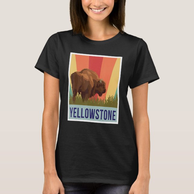 Camiseta Parque Nacional Yellowstone Buffalo Wyoming Souven (Frente)