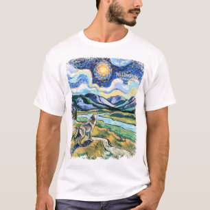 Camiseta Parque Nacional Yellowstone Colorido Uivo de Lobo