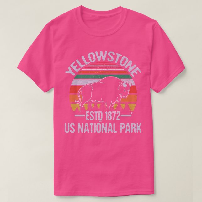 Camiseta Parque Nacional Yellowstone Criou 1872 Bison (Frente do Design)