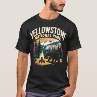 Camiseta Parque Nacional Yellowstone EUA Lobo Bisonte Urso