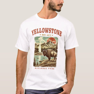 Camiseta Parque Nacional Yellowstone - Montanha e Bison