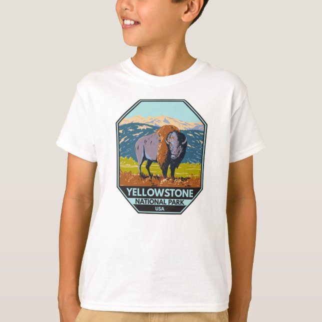 Camiseta Parque Nacional Yellowstone North American Bison (Frente)