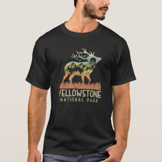 Camiseta Parque Nacional Yellowstone Retro Vintage Mountain