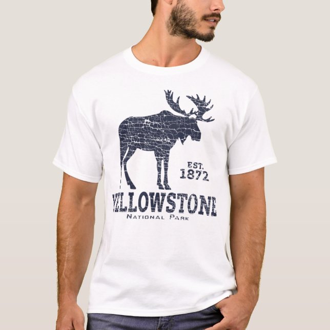 Camiseta Parque Nacional Yellowstone US Adventure Moose Vin (Frente)